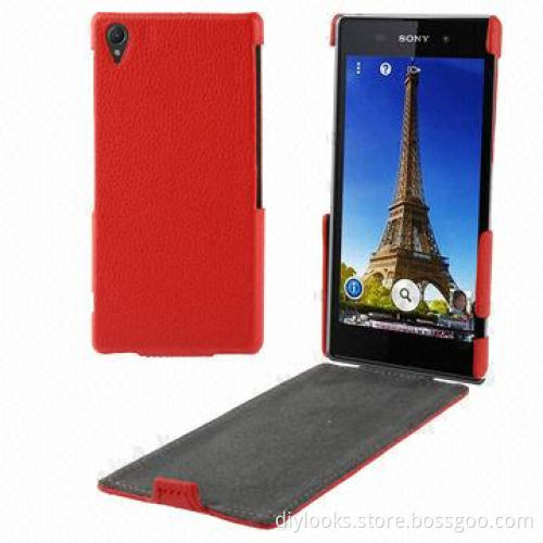 Fashionable Litchi Texture Vertical Flip Leather Mobile Case for Sony Xperia Z1, OEM Orders Welcomed
